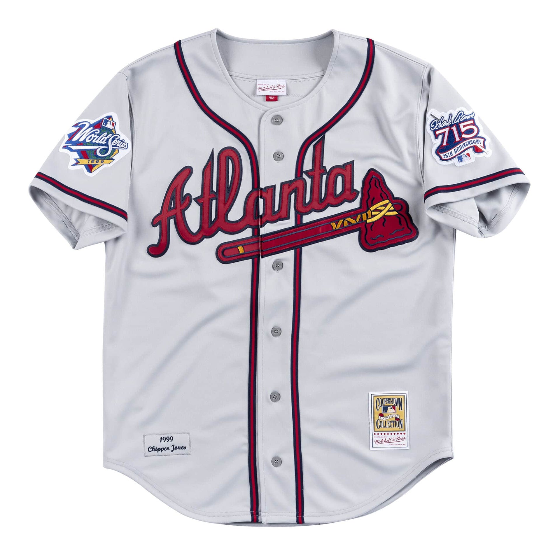 Chipper Jones Atlanta Braves Mitchell & Ness Cooperstown Collection  Authentic Jersey - Gray